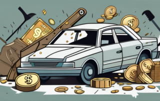 A wrecked car with visible damages