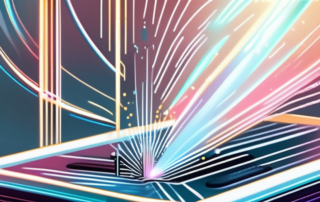 A hologram being polished with a futuristic tool