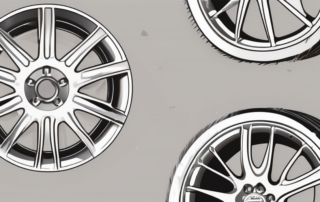 A thin licargo wheel brush being used to clean the intricate parts of a car wheel