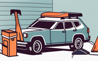 A car parked in a garage