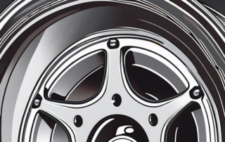 A damaged alloy wheel of a smart car being restored to its shiny and pristine condition