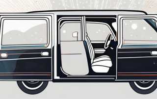 An open car door with visible interior elements