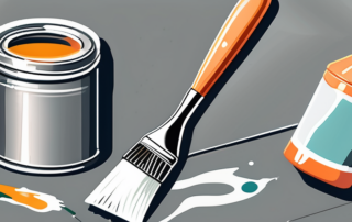 A set of painting tools such as a paintbrush