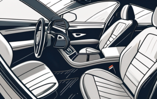 The interior of a car being cleaned