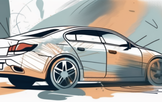 A car with visible scratches on its paintwork