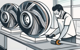 Alloy wheels being sanded down
