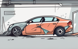 A damaged car with visible signs of a collision