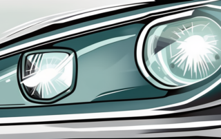 A pair of clear glass car headlights