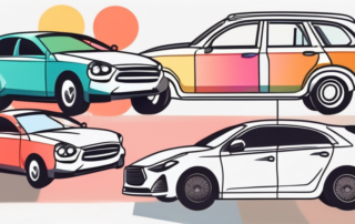 A variety of cars in different colors