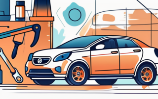 A car with a gleaming