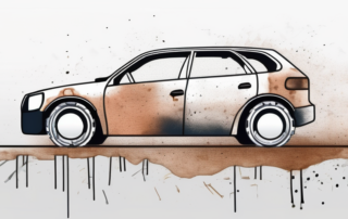 A car half covered with a protective shield