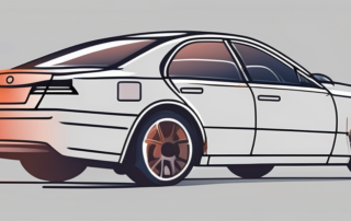 A car with visible paint damage on one side and a perfectly repaired