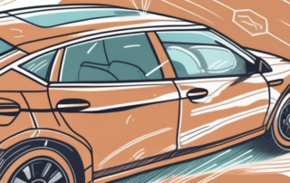 A car with visible deep scratches on its surface and various household items like toothpaste