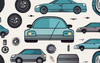 Various car parts like tires
