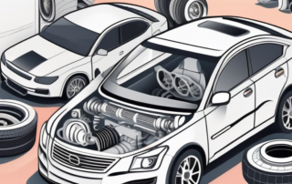 Various car parts like engine