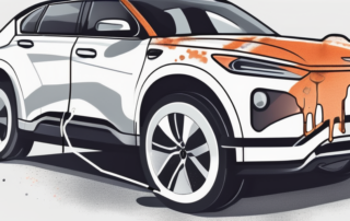 A car with visible signs of stone chip damage on its paintwork