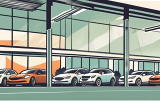 Various used cars displayed in a well-lit car dealership