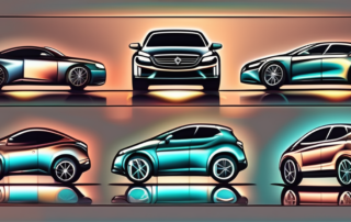 Several cars in different metallic colors