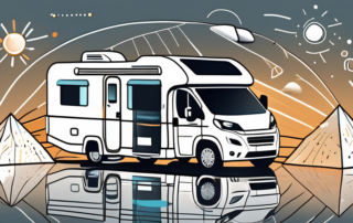 A motorhome with a shiny