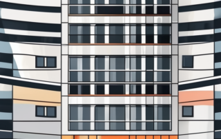 A university building with a glossy