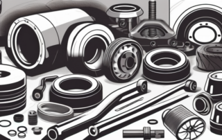 Various car parts like engine