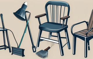 Various metal objects such as a railing