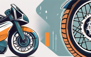 A motorcycle with a focus on its shiny