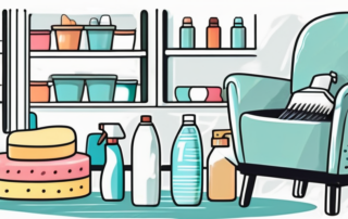 Various plastic items like a plastic chair