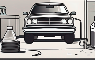 A car with its hood open