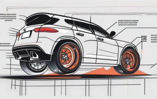 A car brake system with highlighted brake fluid reservoir