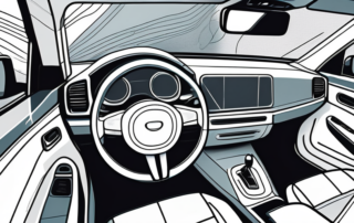 The interior of a car showing various plastic surfaces like the dashboard