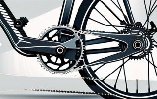 A bicycle with a detailed view of the brake system