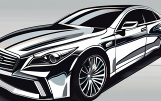 A car with shiny chrome foil detailing