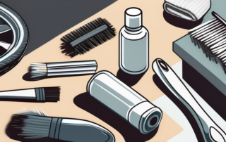 Various car detailing tools such as brushes