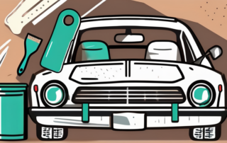 Various car repair tools such as a spatula