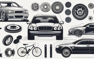 Various types of car parts like engines