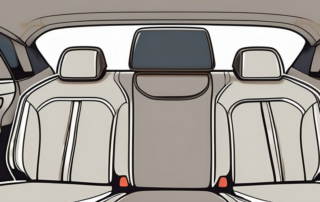 Several different types of upholstery cleaners displayed on a car seat