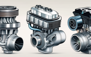 A car engine with a prominently featured turbocharger