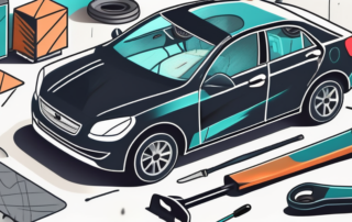 A car with visible scratches on its surface