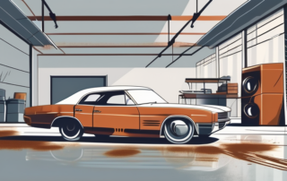 A vintage car with visible rust spots undergoing transformation with the application of a rust converter