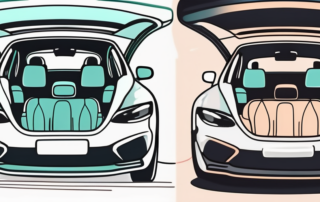 A car interior being cleaned and refurbished
