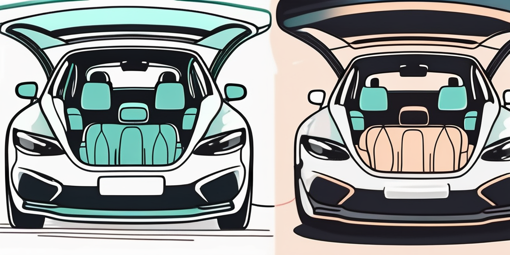 A car interior being cleaned and refurbished