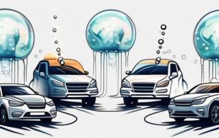 Several high-pressure car washers lined up