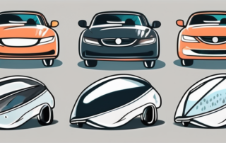 A set of car headlights with a matte finish