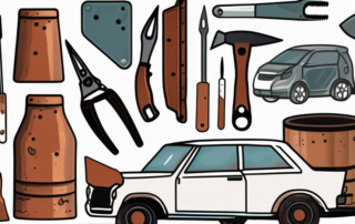 A car with patches of surface rust on its paintwork