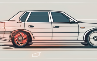 A car's braking system with a low brake fluid indicator light on