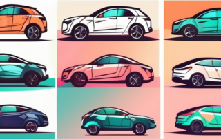 A variety of cars in different vibrant autofolie colors