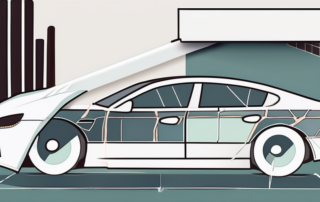 A car partially covered with a sheet of adhesive film