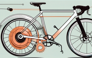 A bicycle with its brakes being serviced