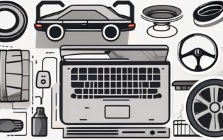 Various car parts like engine